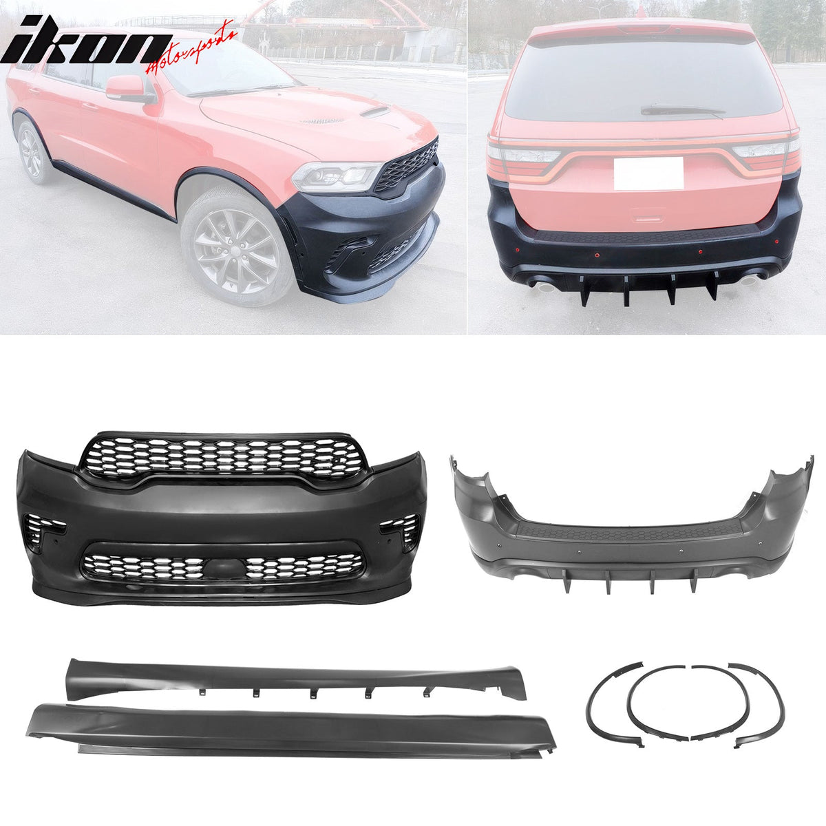 2021-2026 Dodge Durango Hellcat Style Front Rear Bumper W/V1 Diffuser