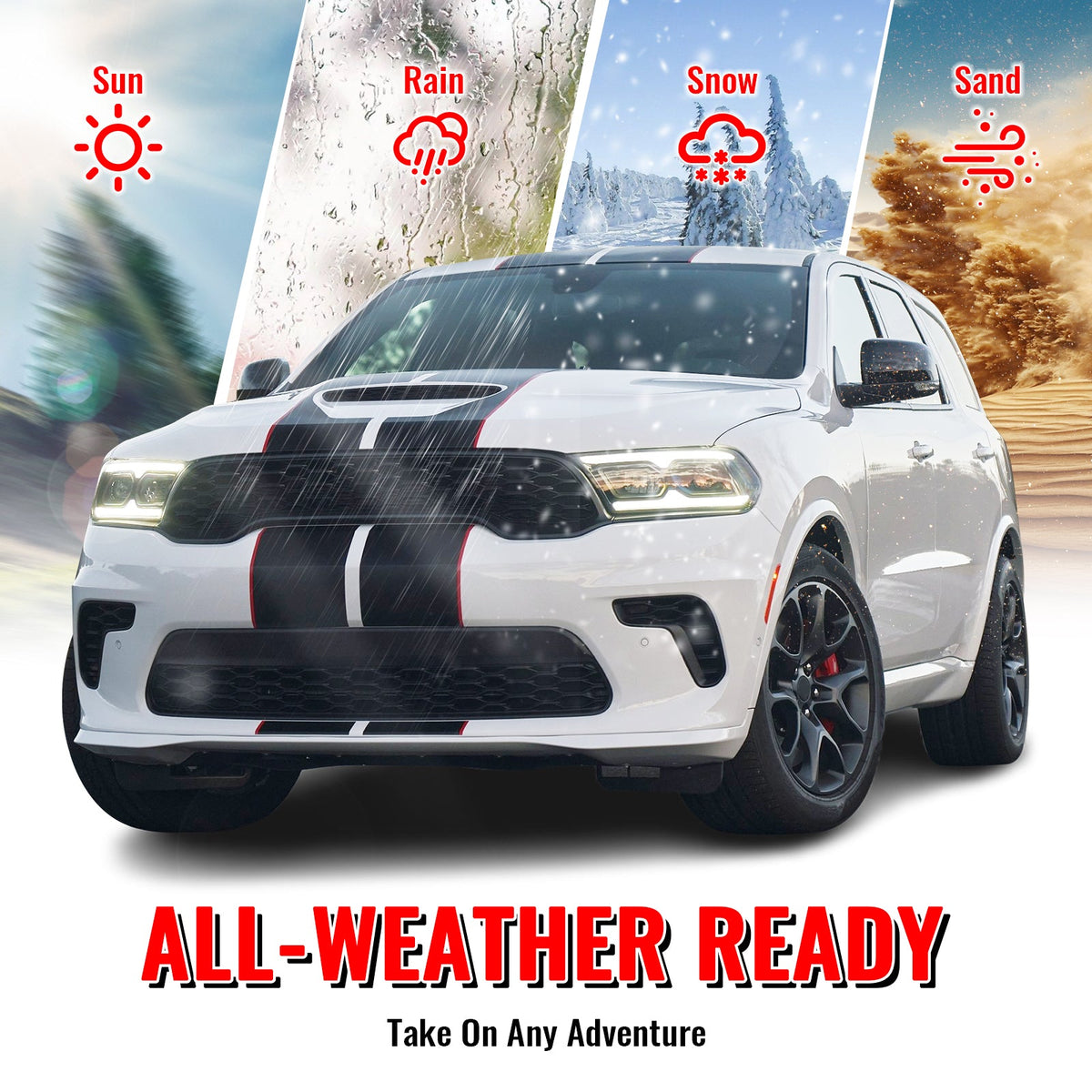 2021-2026 Dodge Durango Hellcat Style Front Rear Bumper W/V2 Diffuser