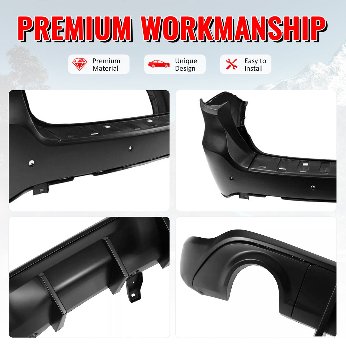 2021-2026 Dodge Durango Rear Bumper Cover W/ V2 Diffuser & Step Plate