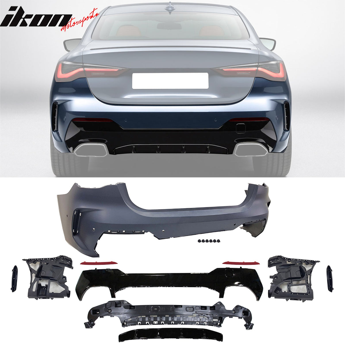 2021-2026 BMW G22 G23 430i/M440i Rear Bumper M440i Style Cover w/ Diffuser