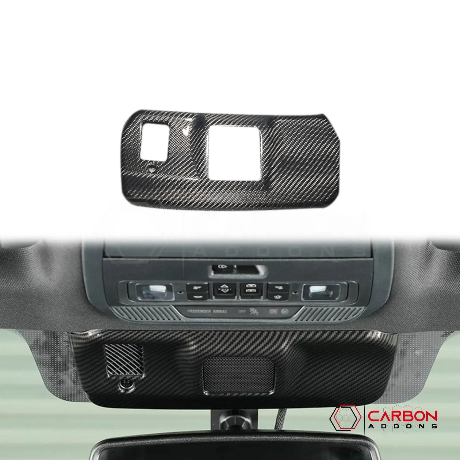 Real Carbon Fiber Rearview Mirror Base Trim Cover for 2021+ Ford F-150