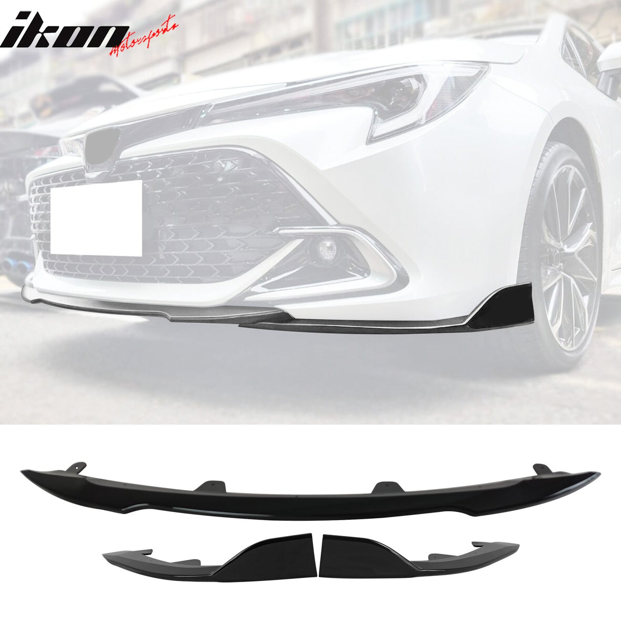 2022-2025 Toyota Corolla Auris 5-Door Gloss Black 3PC Front Bumper Lip