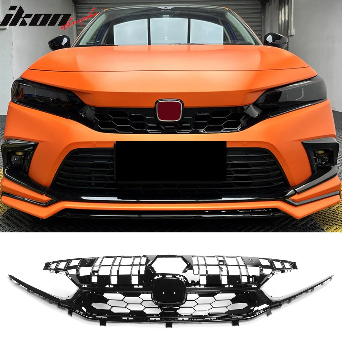 2022-2024 Honda Civic Sedan Si Gloss Black Front Bumper Grille ABS