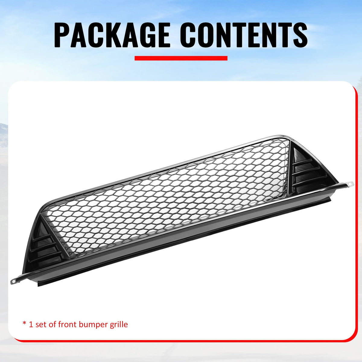 Grilles + Foglight Bezels for Honda Civic 2022-2024 Gloss Black Type R ABS