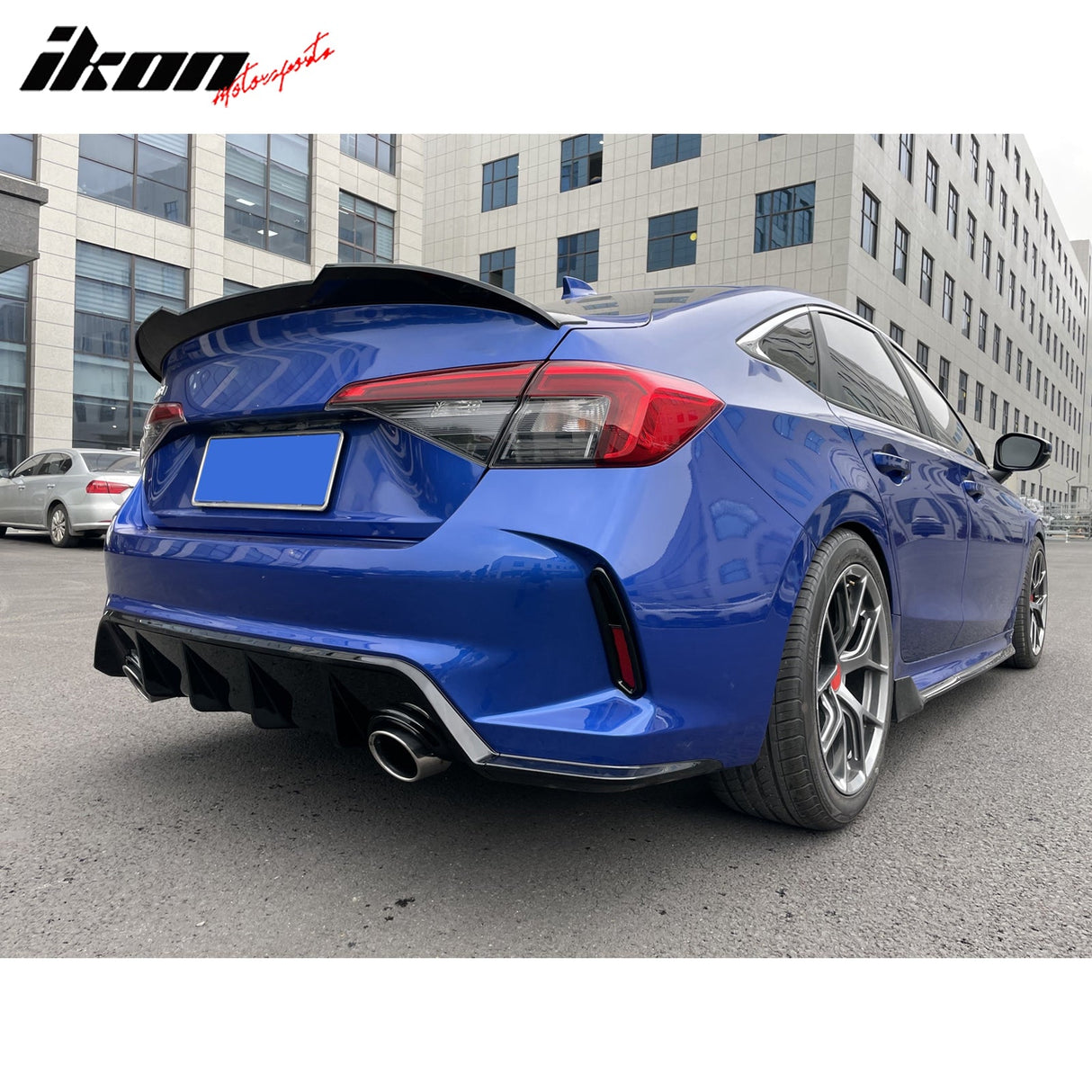 2022-2024 Honda Civic Sedan Rear Bumper Cover + Diffuser +Exhaust Pipe