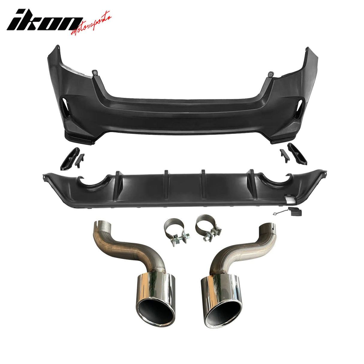 2022-2024 Honda Civic Sedan Rear Bumper Cover + Diffuser +Exhaust Pipe