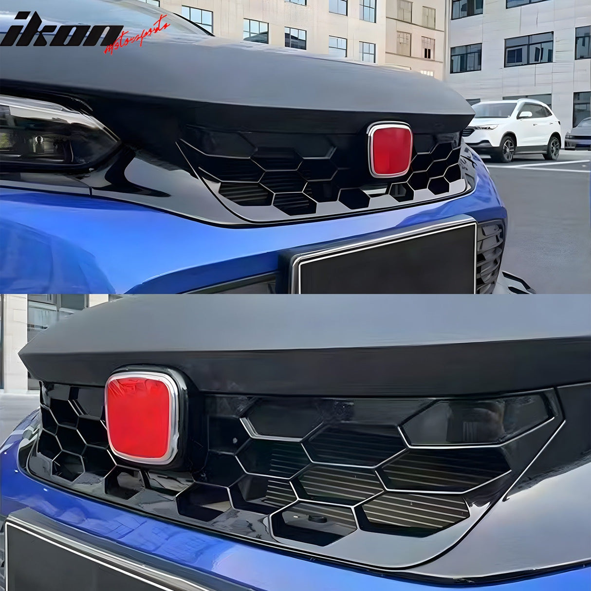 2022-2024 Civic Hatchback & SI OE Style Front Upper Grille Gloss Black