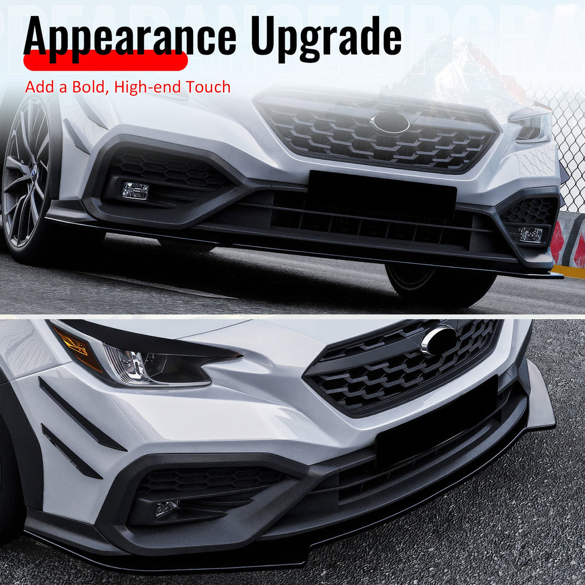 2022-2025 Subaru WRX IKON Gloss Black Front Bumper Lip Chin Spoiler PP