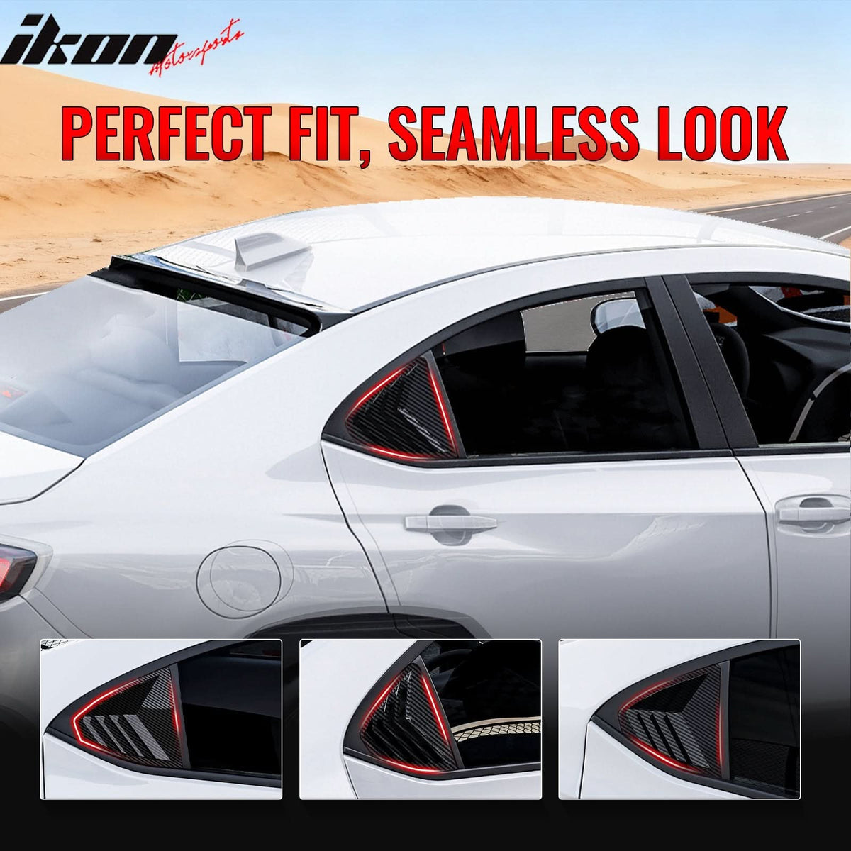 2022-2025 Subaru WRX Carbon Fiber Print IKON Side Window Louvers ABS