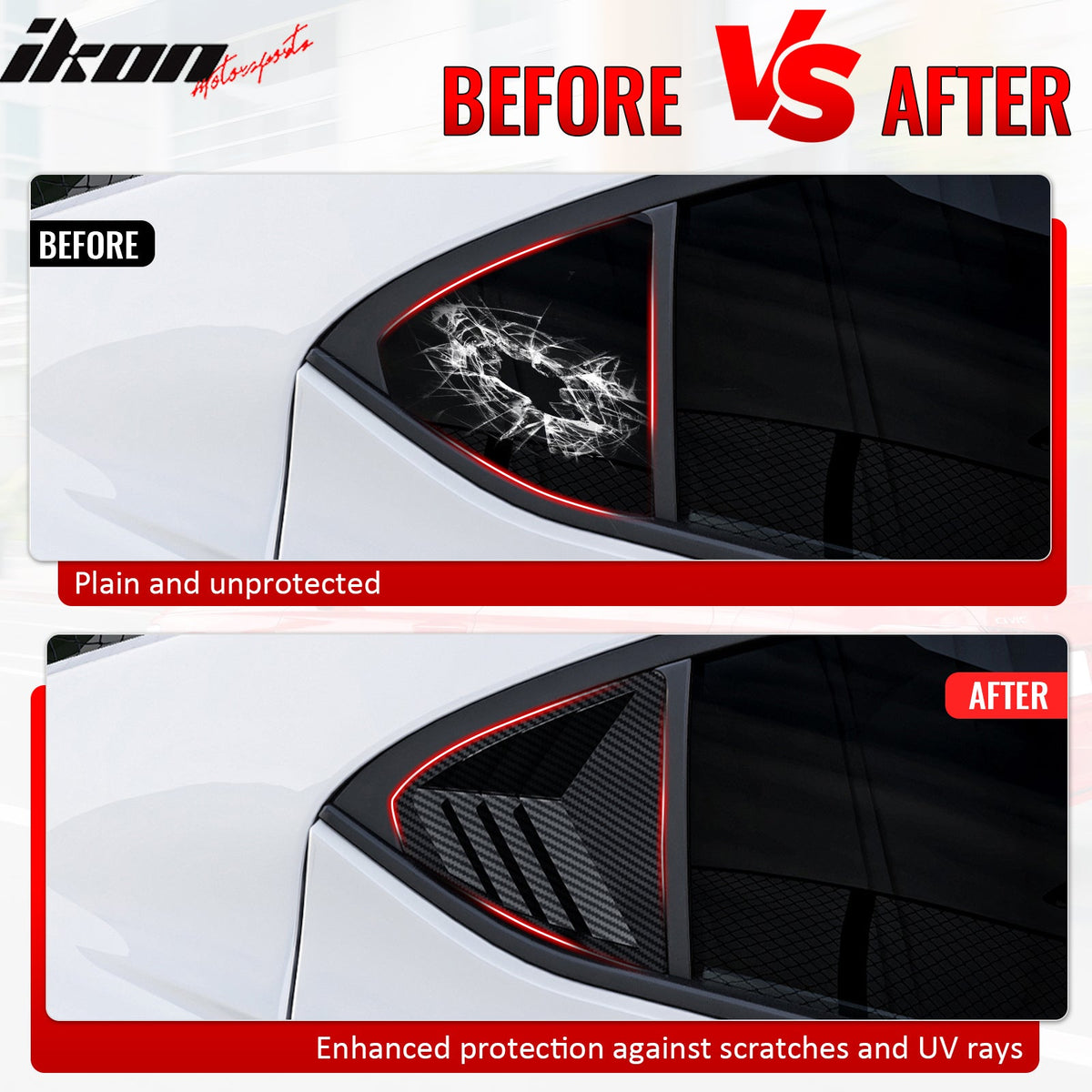 2022-2025 Subaru WRX Carbon Fiber Print IKON Side Window Louvers ABS