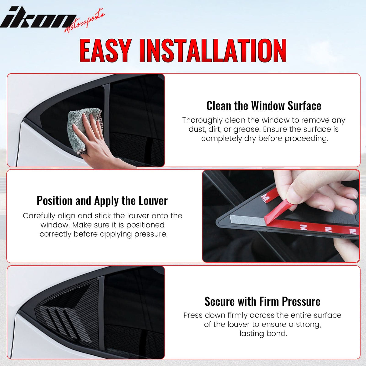2022-2025 Subaru WRX Carbon Fiber Print IKON Side Window Louvers ABS