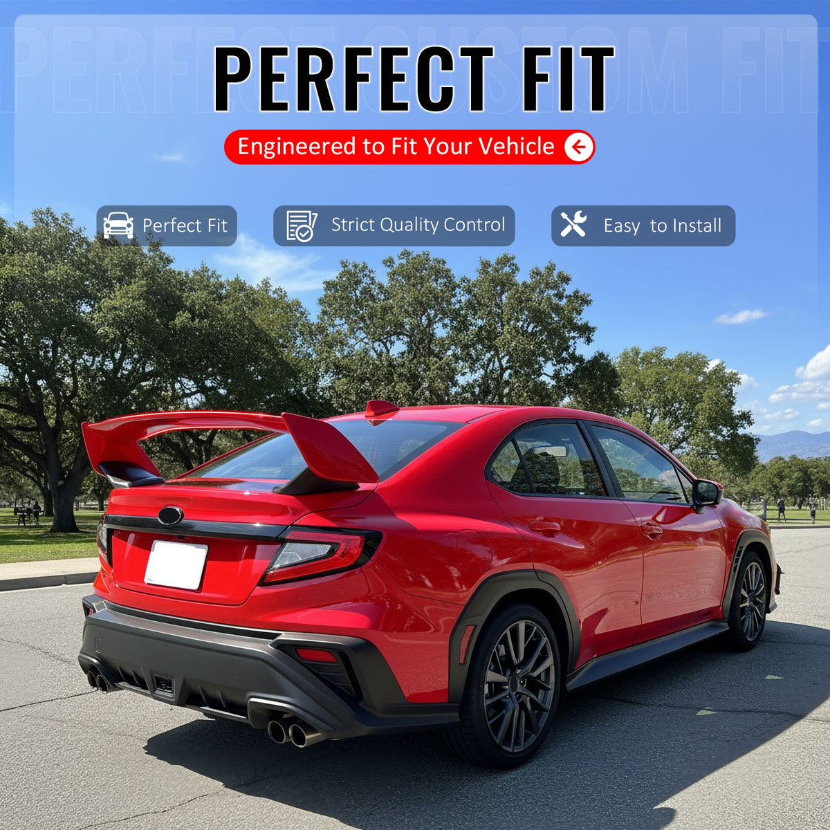 2022-2026 Subaru WRX VB STI Style Painted #DCK Red 5PCS Trunk Spoiler