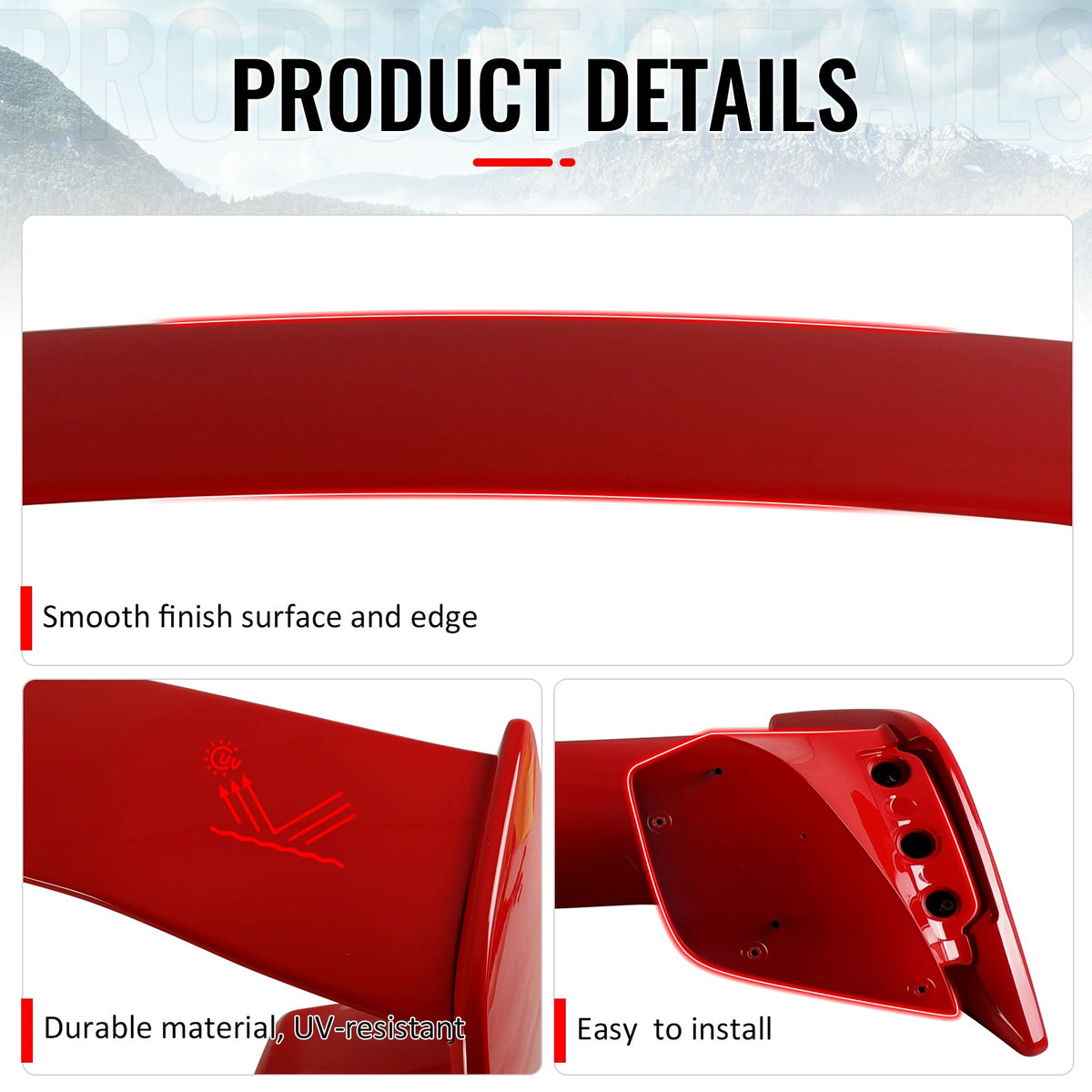 2022-2026 Subaru WRX VB STI Style Painted #DCK Red 5PCS Trunk Spoiler