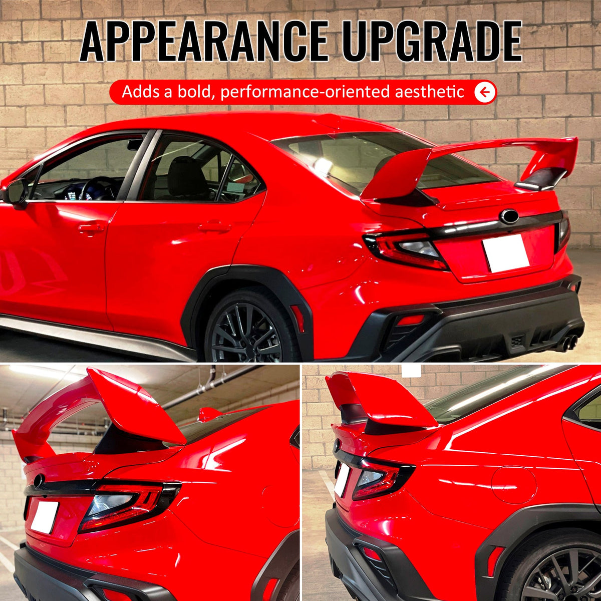 2022-2026 Subaru WRX VB STI Style Painted #DCK Red 5PCS Trunk Spoiler