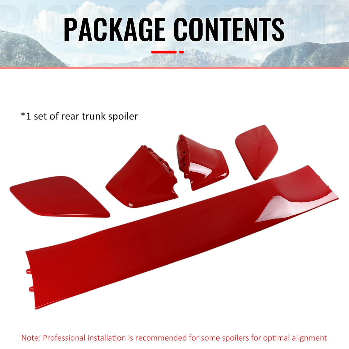 2022-2026 Subaru WRX VB STI Style Painted #DCK Red 5PCS Trunk Spoiler