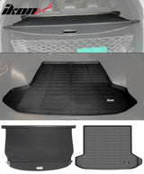 2022-2026 Hyundai Tucson Carbon Fiber Texture Rear Cargo Cover + 3D Trunk Mat