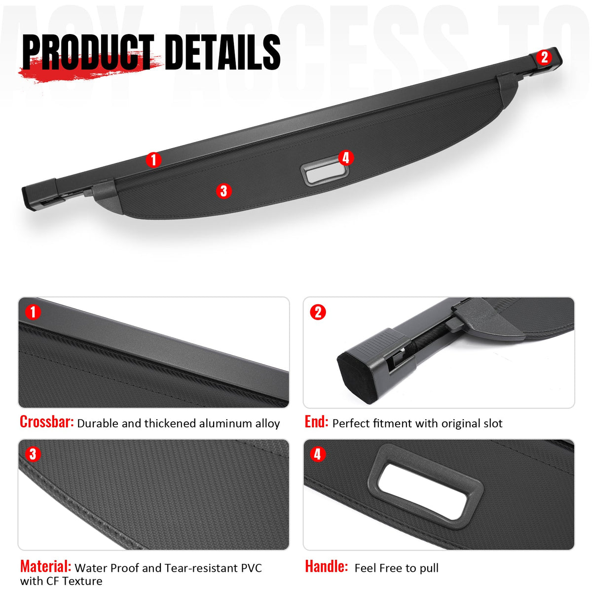 2022-2026 Hyundai Tucson Carbon Fiber Texture Rear Cargo Cover + 3D Trunk Mat