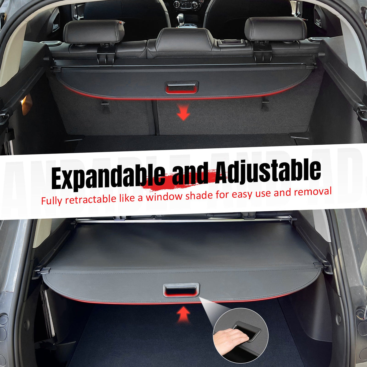 Rear Cargo Cover for Mitsubishi Outlander & PHEV 2022-2026 Carbon Fiber Texture