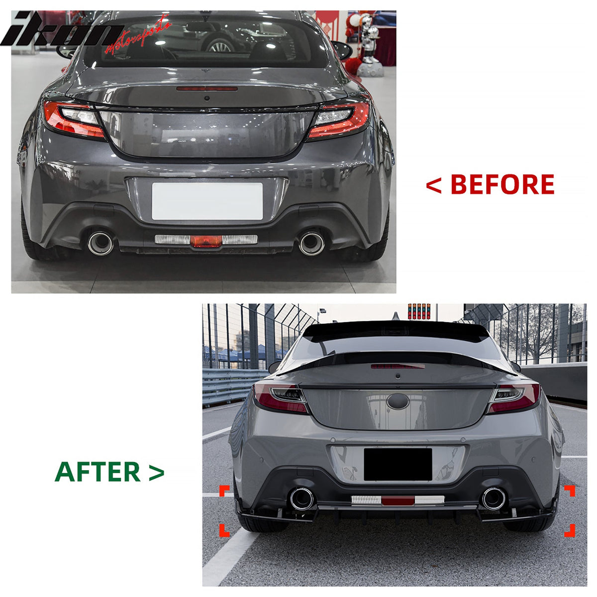 Rear Diffuser Lip for Subaru BRZ GR86 2022-2026 IKV1 Carbon Fiber Print PP