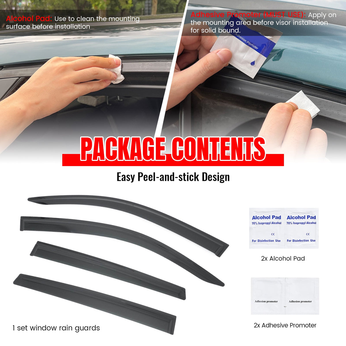 2023-2026 Honda HR-V Window Visors Smoke Acrylic Rain Sun Wind Deflectors Side Door Guard 4PCS Set