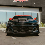 2019-2025 Chevy Camaro SS RS LT Black Panther ZL1 1LE 1PC Full Gloss Carbon Fiber Track Package Front Bumper Conversion for RS Headlights