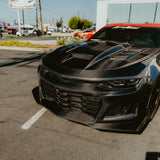 2019-2025 Chevy Camaro SS RS LT Black Panther ZL1 1LE 1PC Full Gloss Carbon Fiber Track Package Front Bumper Conversion for RS Headlights