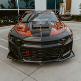 2019-2025 Chevy Camaro SS RS LT Black Panther ZL1 1LE 1PC Full Gloss Carbon Fiber Track Package Front Bumper Conversion for RS Headlights