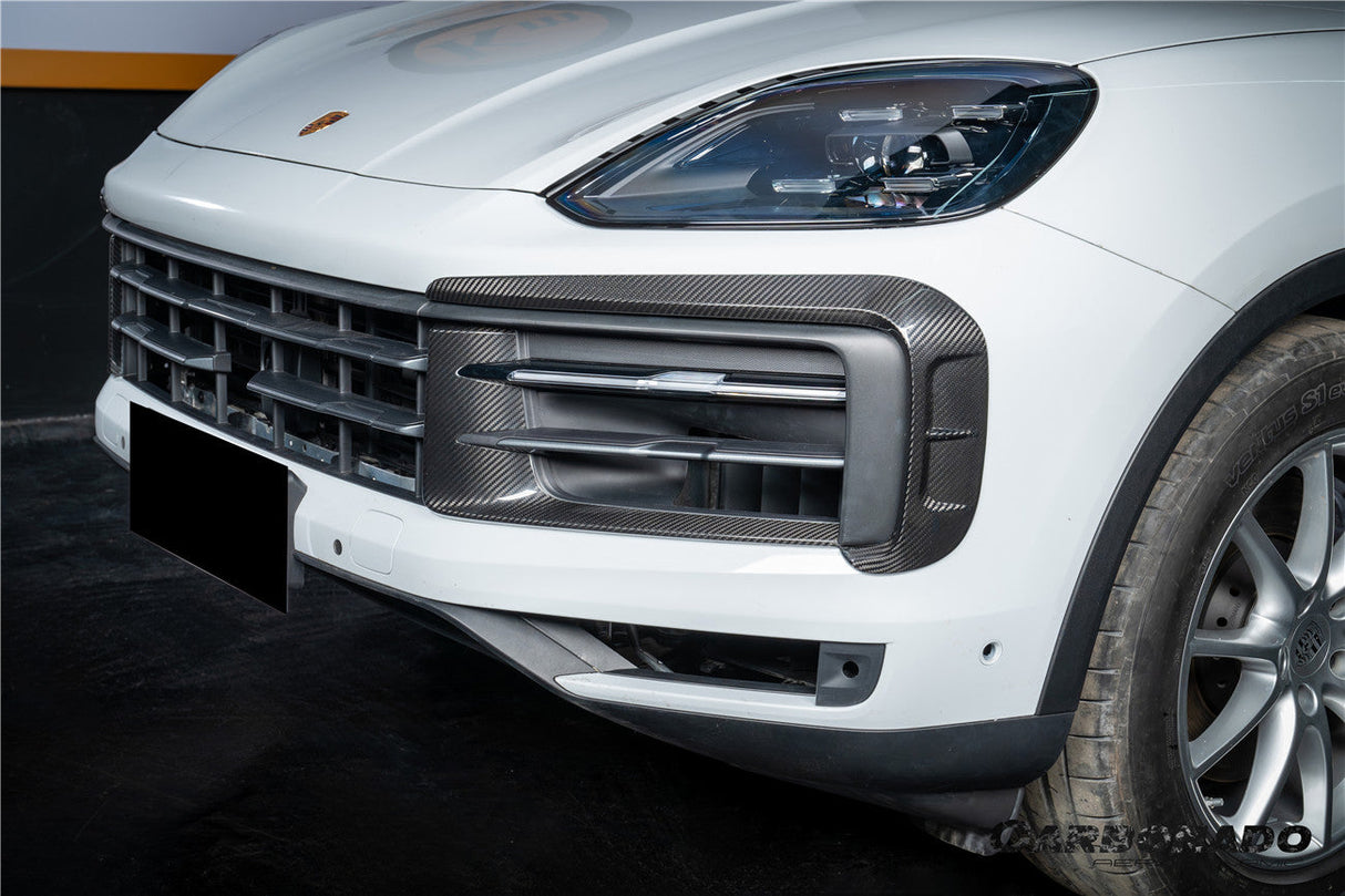 2024-2025 Porsche 9Y0.2 Cayenne S   Coupe     E-Hybrid OEM Style Dry Carbon Fiber Front Bumper Side Vent Cover