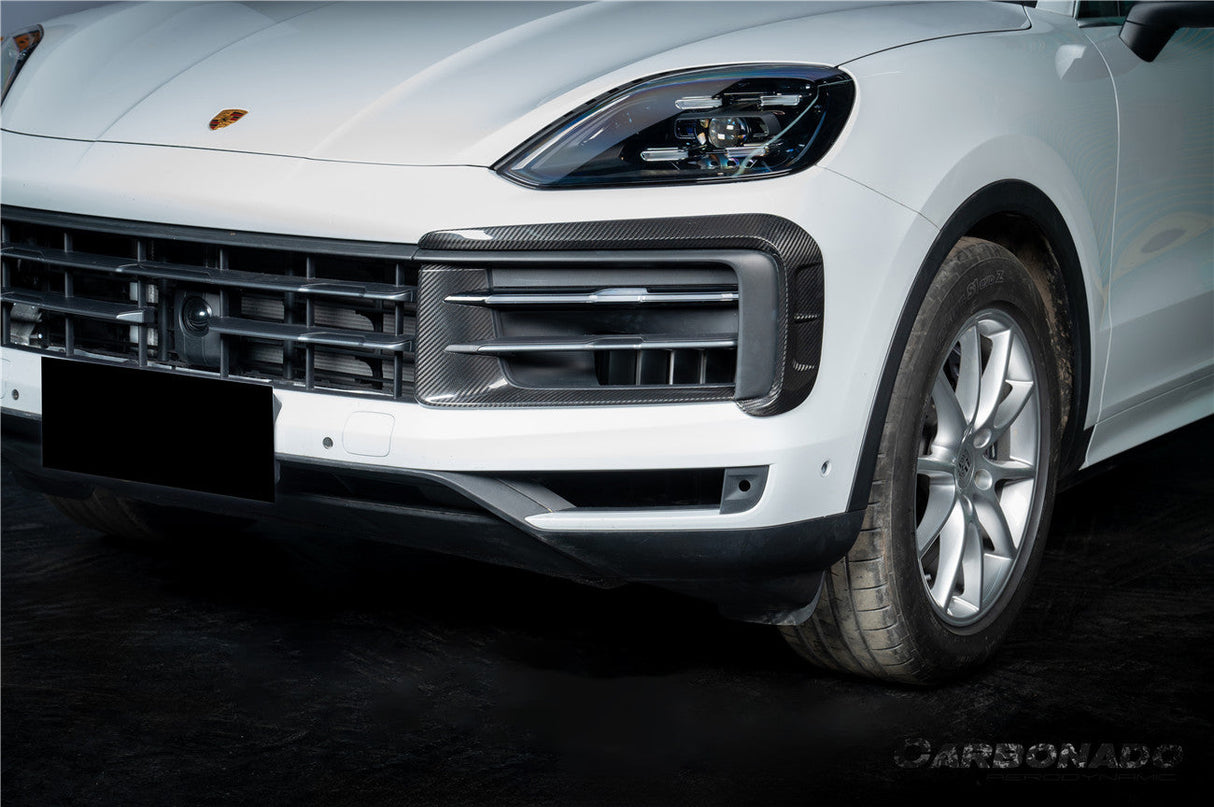 2024-2025 Porsche 9Y0.2 Cayenne S   Coupe     E-Hybrid OEM Style Dry Carbon Fiber Front Bumper Side Vent Cover