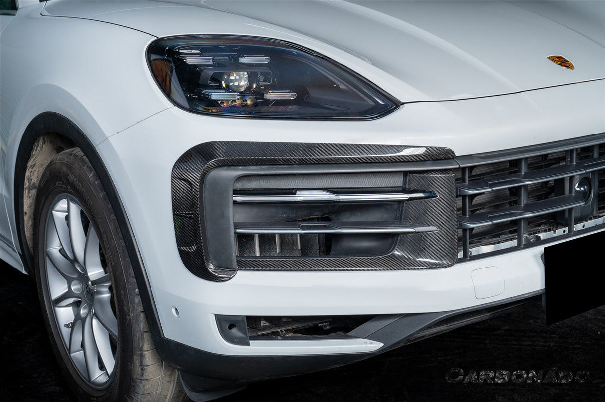 2024-2025 Porsche 9Y0.2 Cayenne S   Coupe     E-Hybrid OEM Style Dry Carbon Fiber Front Bumper Side Vent Cover