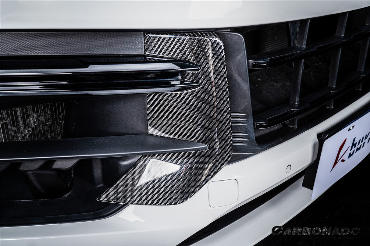 2024-2025 Porsche 9Y0.2 Turbo GT OEM Style Dry Carbon Fiber Front Bumper Side Vent Cove