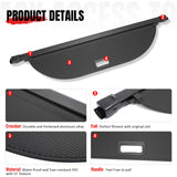 Rear Trunk Cargo Cover for Chevy Equinox EV 2024-2026 Carbon Fiber Texture Retractable