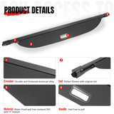 Rear Trunk Cargo Cover for Traverse, Acadia & Enclave 2024-2026 Carbon Fiber Texture