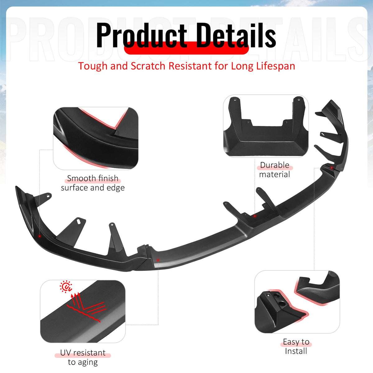2024-2026 BMW G60 5 Series IKON Front Bumper Lip PP