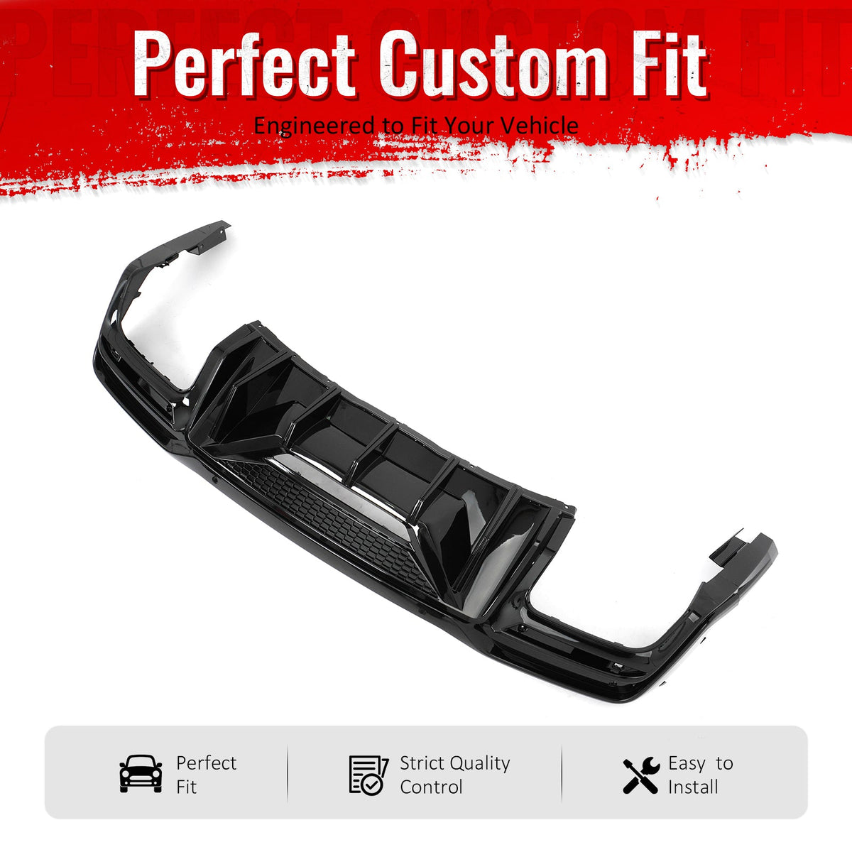 24-26 Mustang Dark Horse Rear Diffuser Speed Style Gloss Black