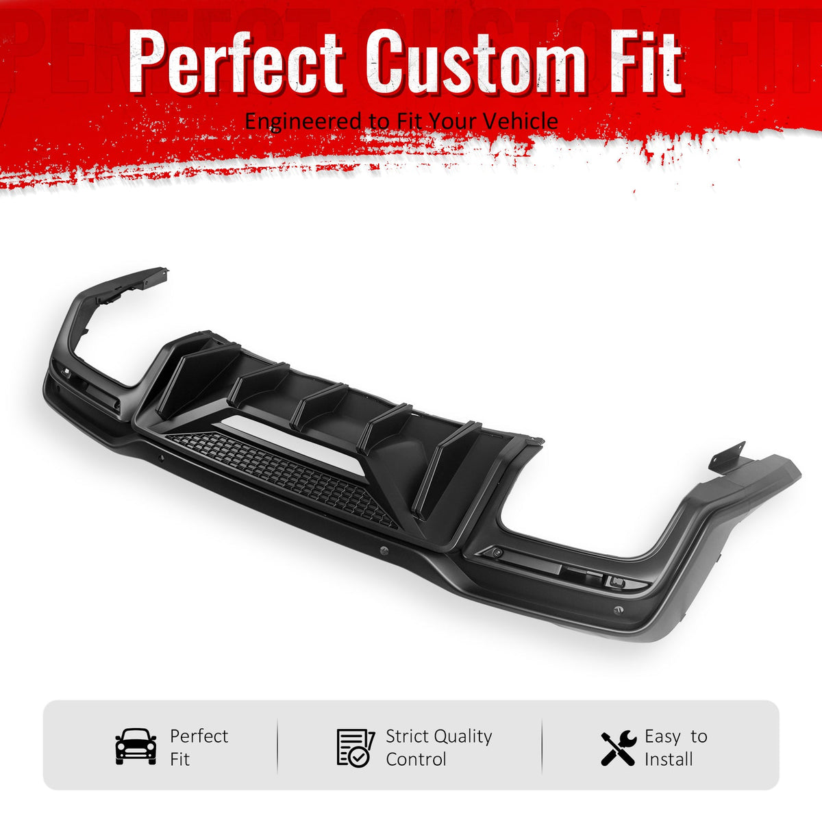 24-26 Mustang Dark Horse Rear Diffuser Speed Style Matte Black