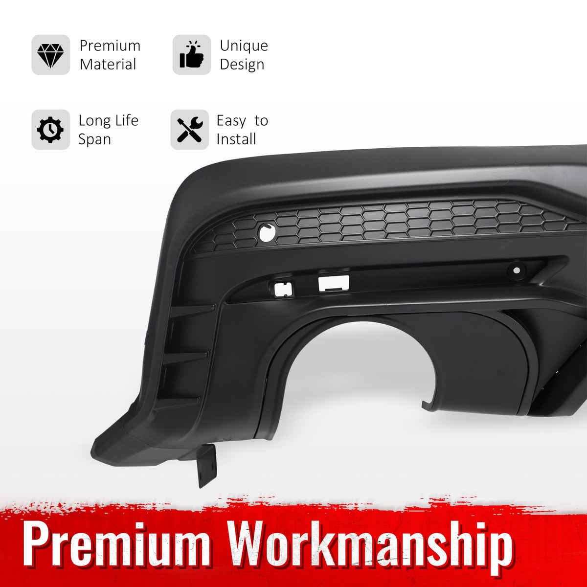 2024-2026 Ford Mustang Rear Bumper Diffuser Speed Style Gloss/Matte Black