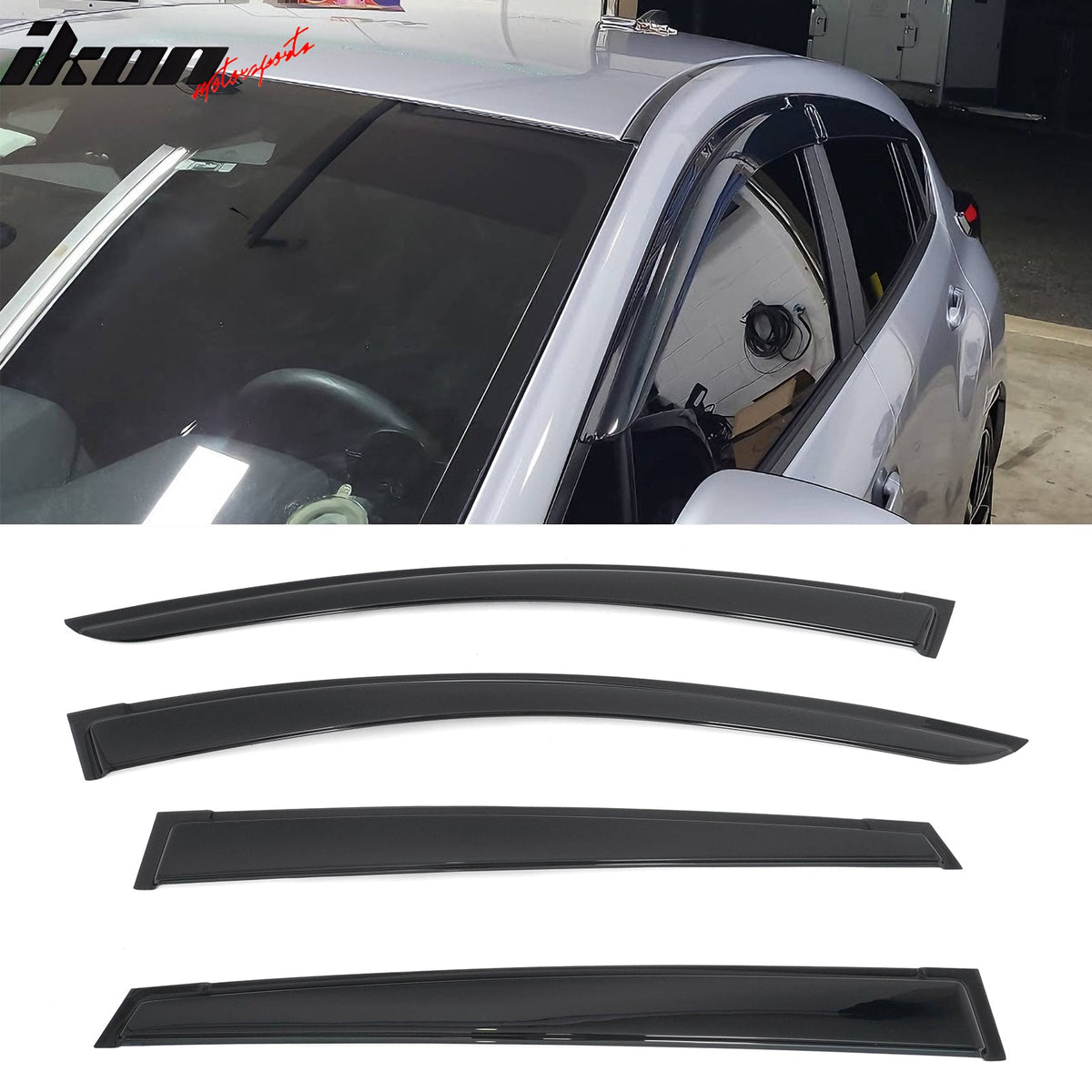 2024-2026 Subaru Crosstrek & Impreza Hatchback Window Visors Smoke Acrylic Rain Sun Deflectors Guard 4PCS Set
