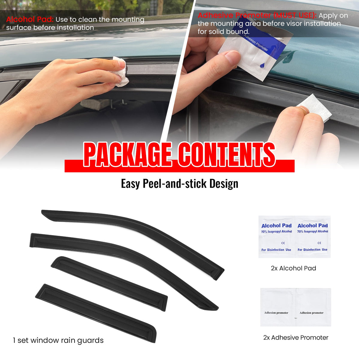 2024-2026 Toyota Tacoma Crew Cab Window Visors Smoke Acrylic Side Door Rain Sun Deflectors Guard 4PCS Set