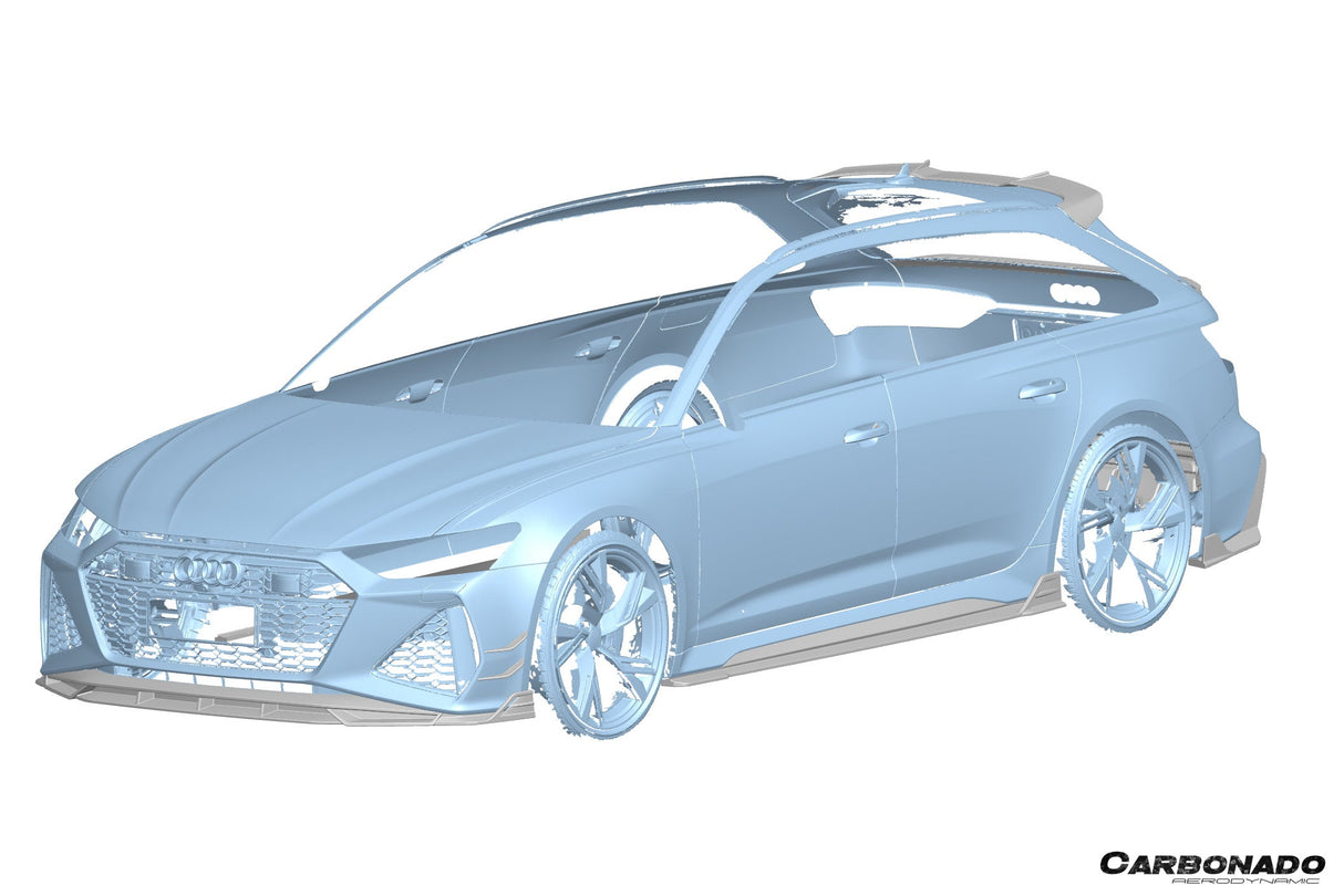 2019-2024 Audi RS6  RS7 C8 AD Style Dry Carbon Fiber Front Lip Splitter