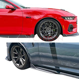 Side Skirt Extensions with Winglets for 2024+ Ford Mustang (ABS Plastic)