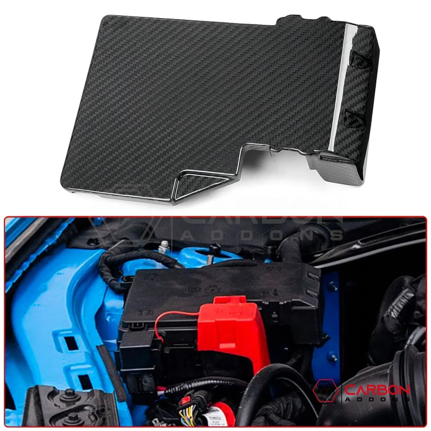 Real Carbon Fiber Fuse Box Cover for 2024+ Ford Mustang GT & Dark Horse