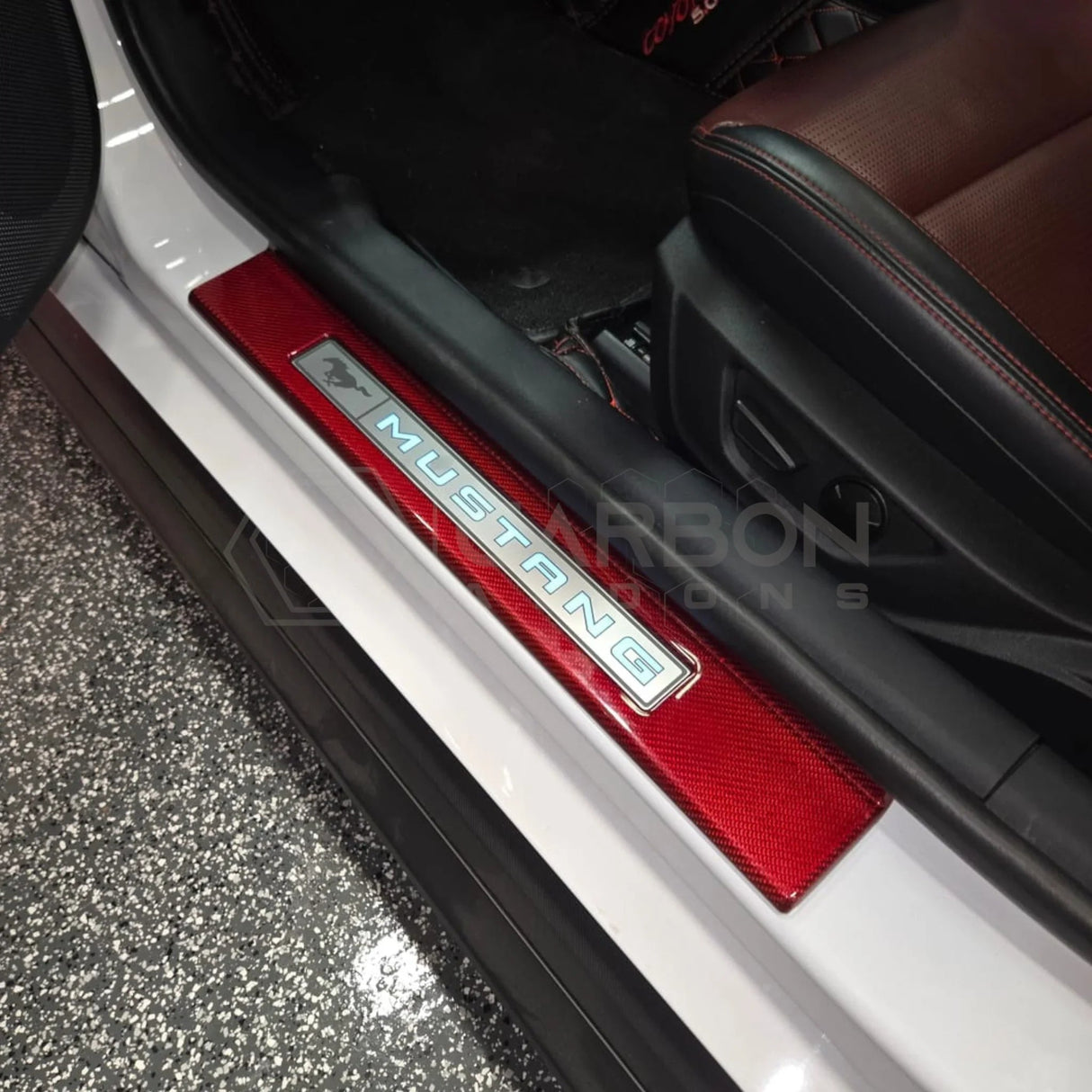 2024+ S650 Mustang Hard Carbon Fiber Door Sills Trim Cover