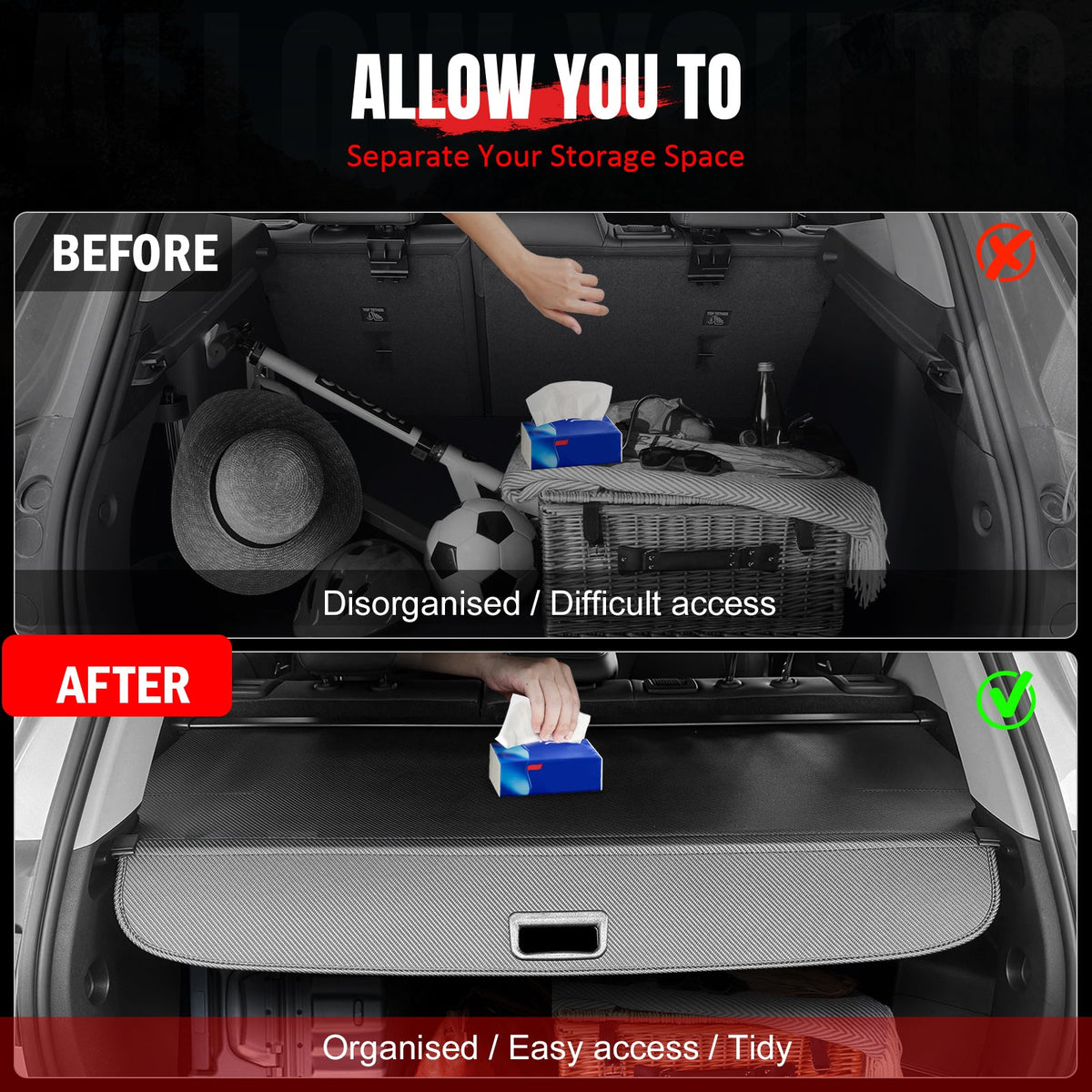 2025-2026 Equinox & Terrain Cargo Cover + TPE Backrest + 3D Trunk Mats