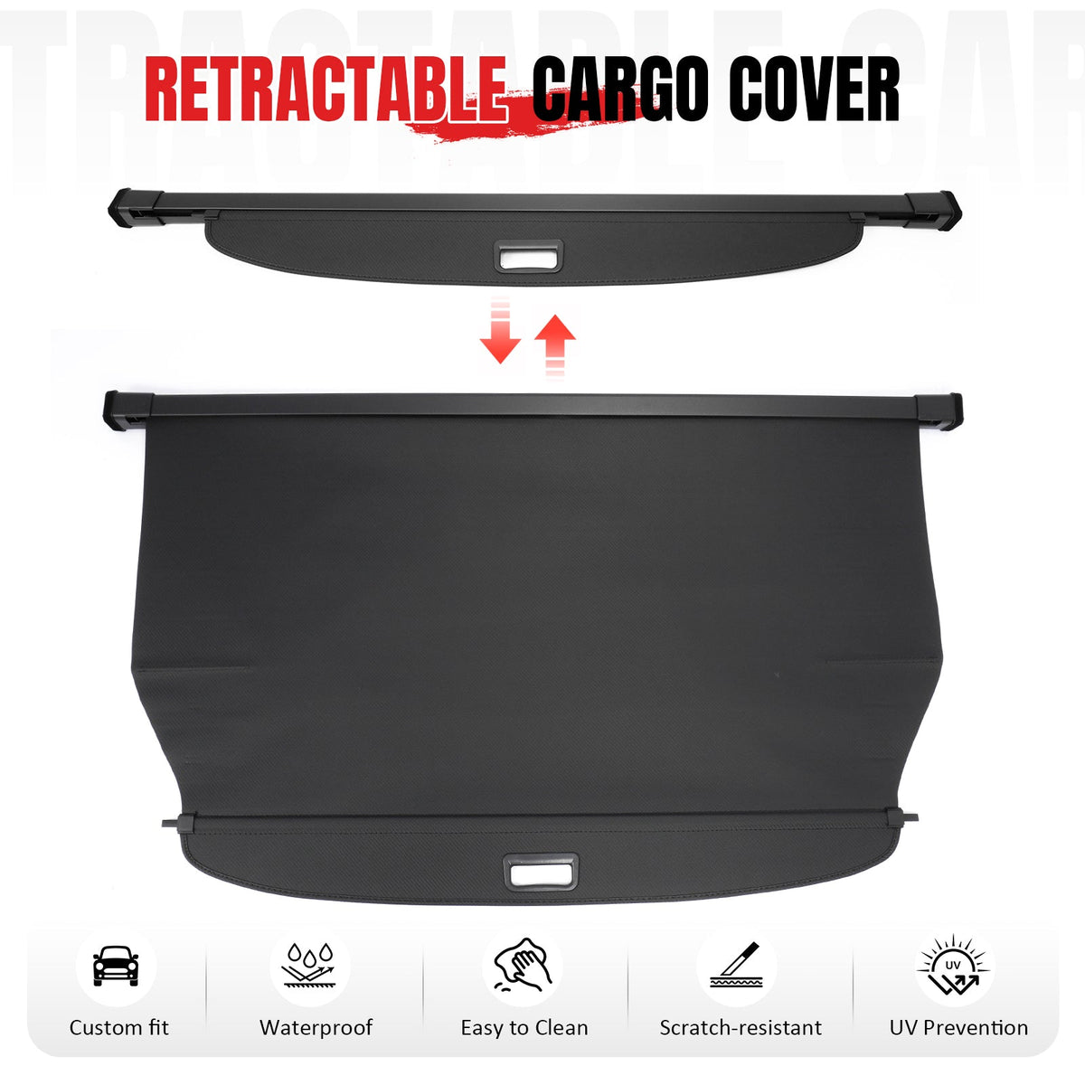 Rear Cargo Cover Shade for Toyota 4Runner 2025-2026 Carbon Fiber Texture Retractable