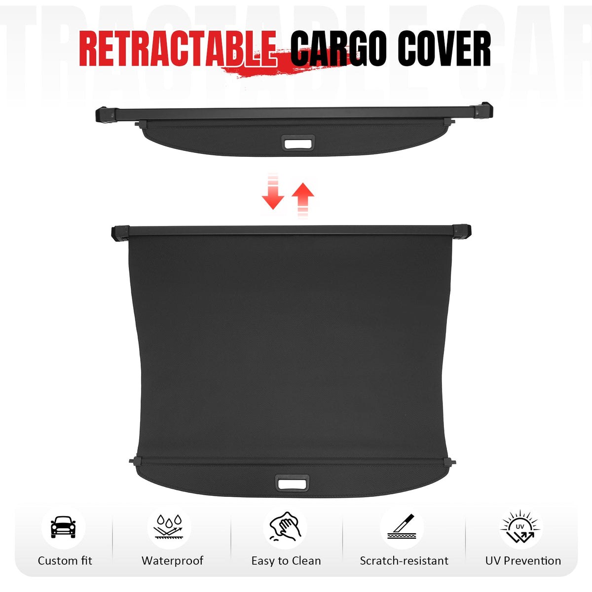 Cargo Cover for Mazda CX-70 2025-2026 & CX-90 2024-2026 Carbon Fiber Texture