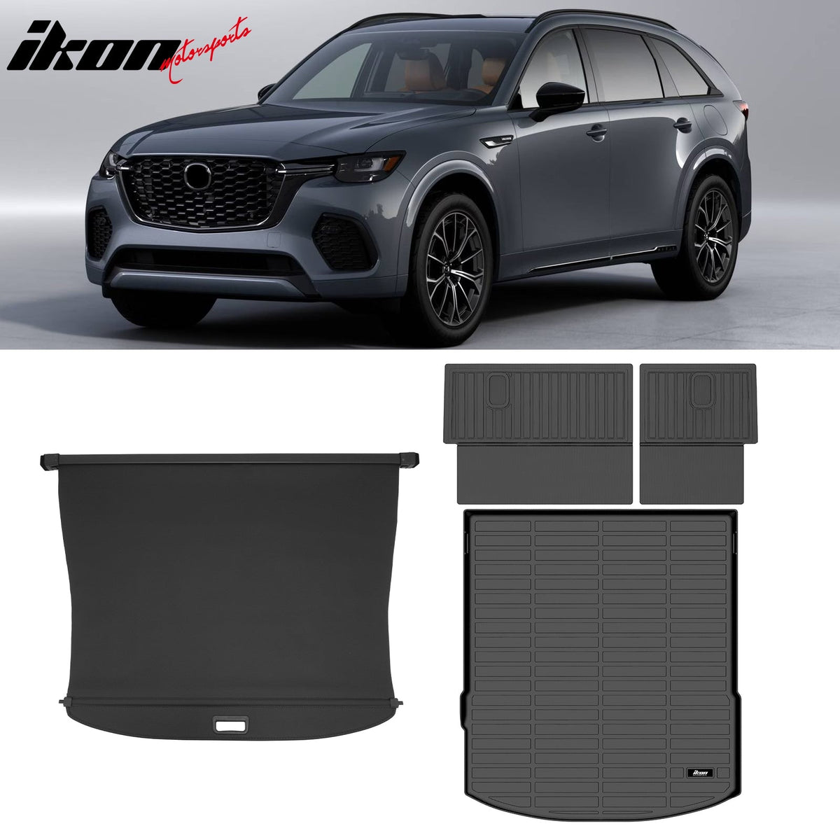 Rear Cargo Cover + 3D TPE Backrest + Trunk Mat for Mazda CX-70 2025-2026