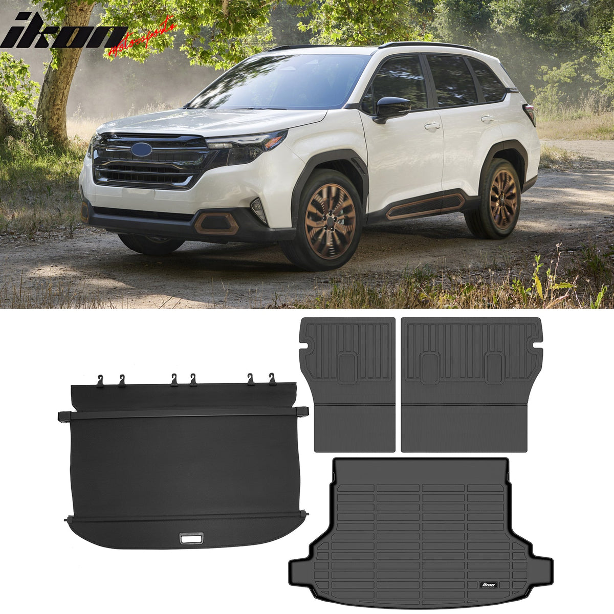Cargo Cover + 3D TPE Backrest + Trunk Mat for Subaru Forester 2025-2026