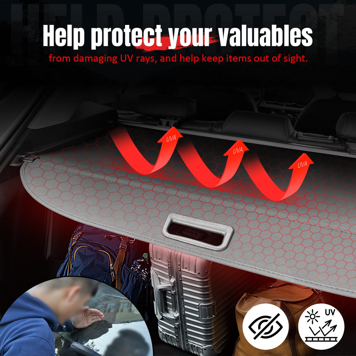 Rear Cargo Cover for Toyota RAV4 2026 Retractable Rear Trunk Shade Canvas