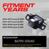 Lexus IS 200t (2015-2017), IS 250 (2014-2017), IS 300 (2015-2018), IS 350 (2014-2018) OEM Replacement Backup Camera OE Part # 86790-53040